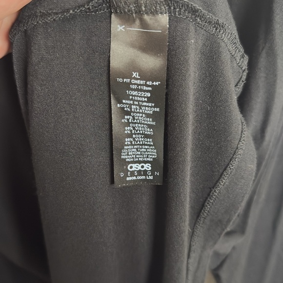 ASOS DESIGN Open Back Long Sleeve Turtleneck in Black Sz XL - Picture 6 of 7